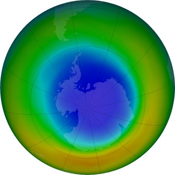 Antarctic ozone map for 2017-09